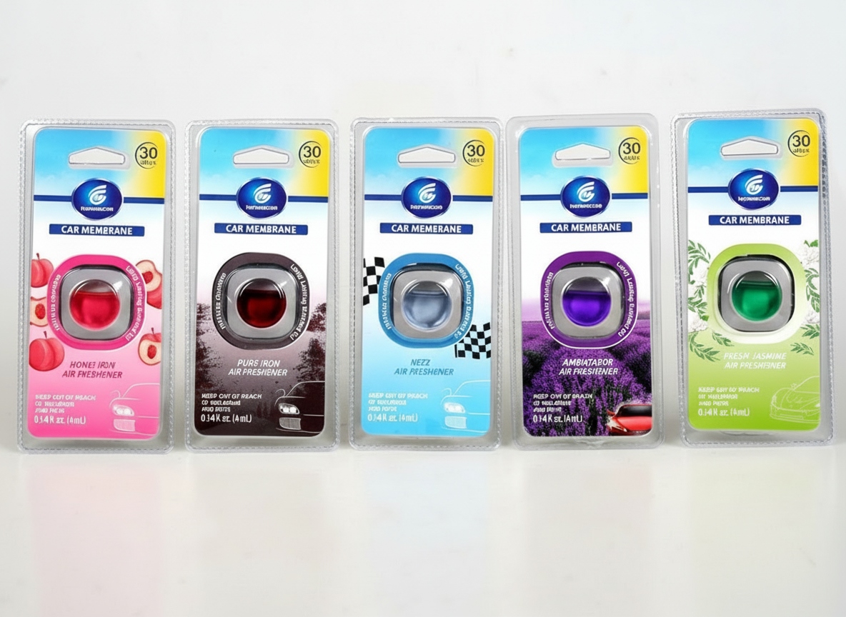 Showcasing spill-proof membrane air fresheners